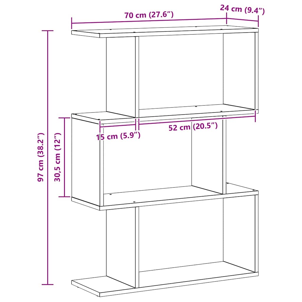 Armadio per Libri Rovere Nero 70 x 14 x 97 cm Legno multistrato