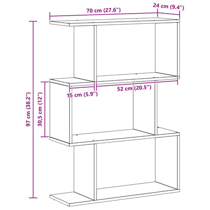 Armadio per Libri Rovere Nero 70 x 24 x 97 cm Legno multistrato