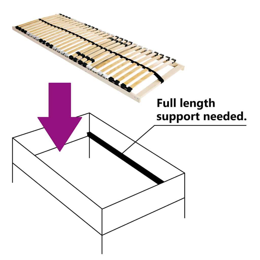 Base a doghe Marrone 90 x 190 cm Legno massello di faggio - homemem39