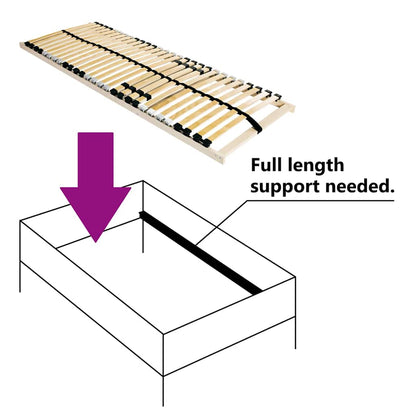 Base a doghe Marrone 120 x 190 cm Legno massello di faggio - homemem39
