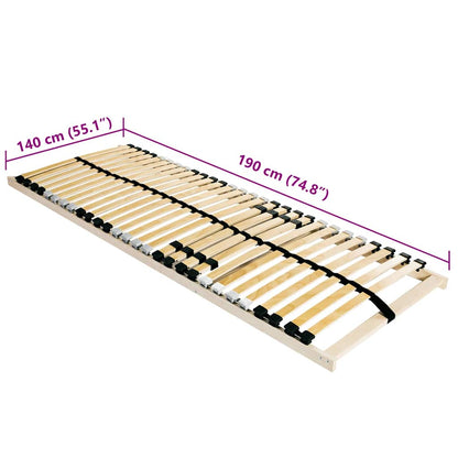 Base a doghe Marrone 140 x 190 cm Legno massello di faggio - homemem39