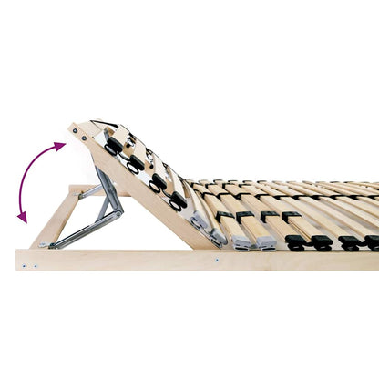 Base a doghe Marrone 70 x 190 cm Legno massello di faggio