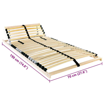 Base a doghe Marrone 70 x 190 cm Legno massello di faggio | homemem39