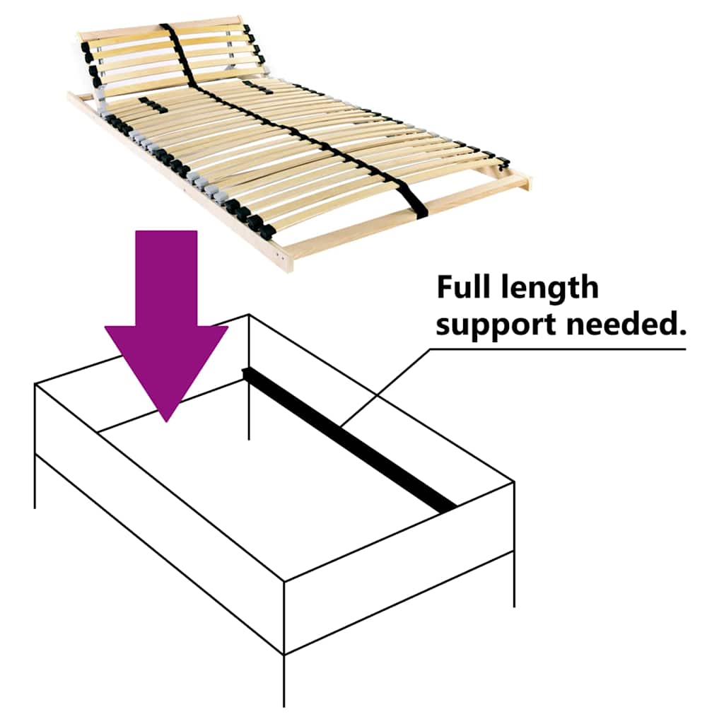 Base a doghe Marrone 140 x 190 cm Legno massello di faggio - homemem39