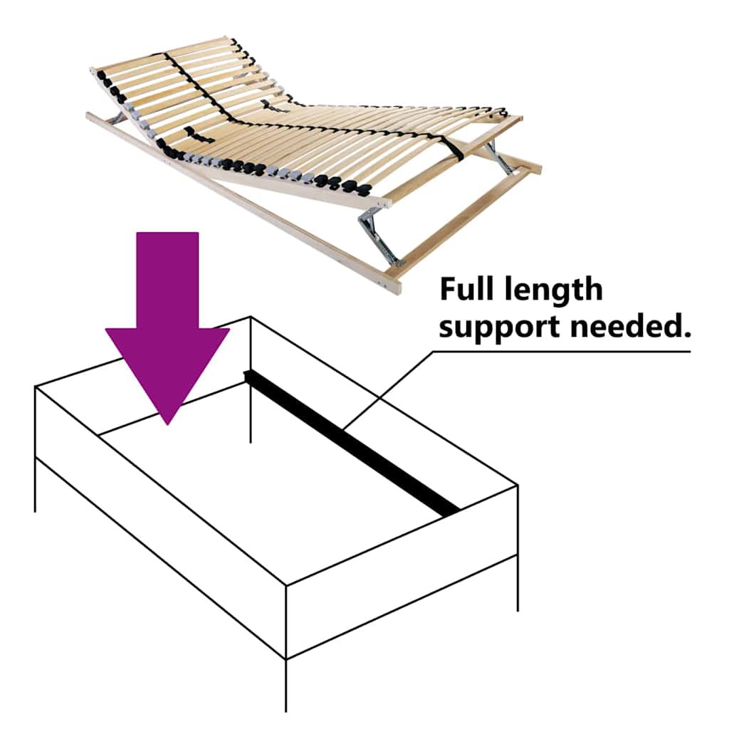 Base a doghe Marrone 140 x 190 cm Legno massello di faggio - homemem39