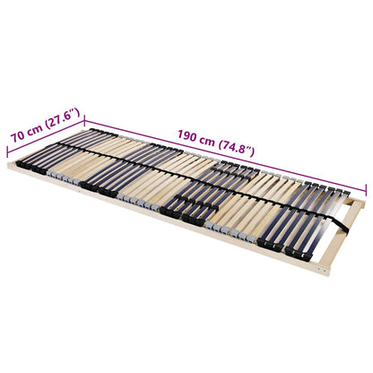 Base a doghe Marrone 70 x 190 cm Legno massello di faggio | homemem39