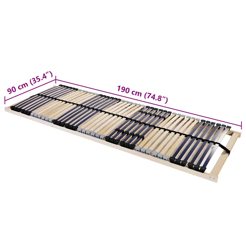 Base a doghe Marrone 90 x 190 cm Legno massello di faggio - homemem39