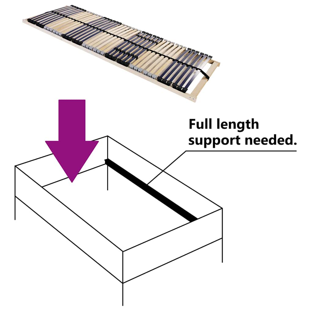 Base a doghe Marrone 100 x 190 cm Legno massello di faggio - homemem39