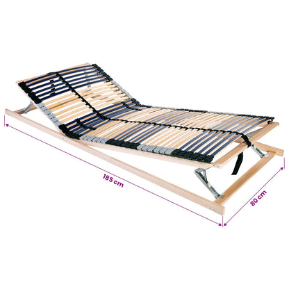 Base a doghe Marrone 80 x 190 cm Legno massello di faggio