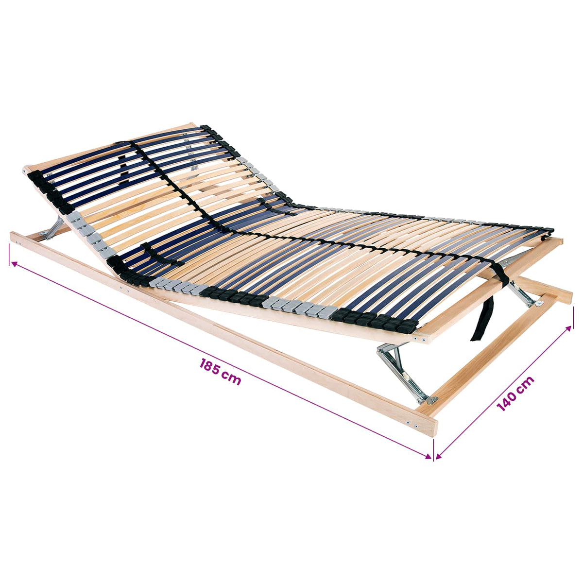 Base a doghe Marrone 140 x 190 cm Legno massello di faggio