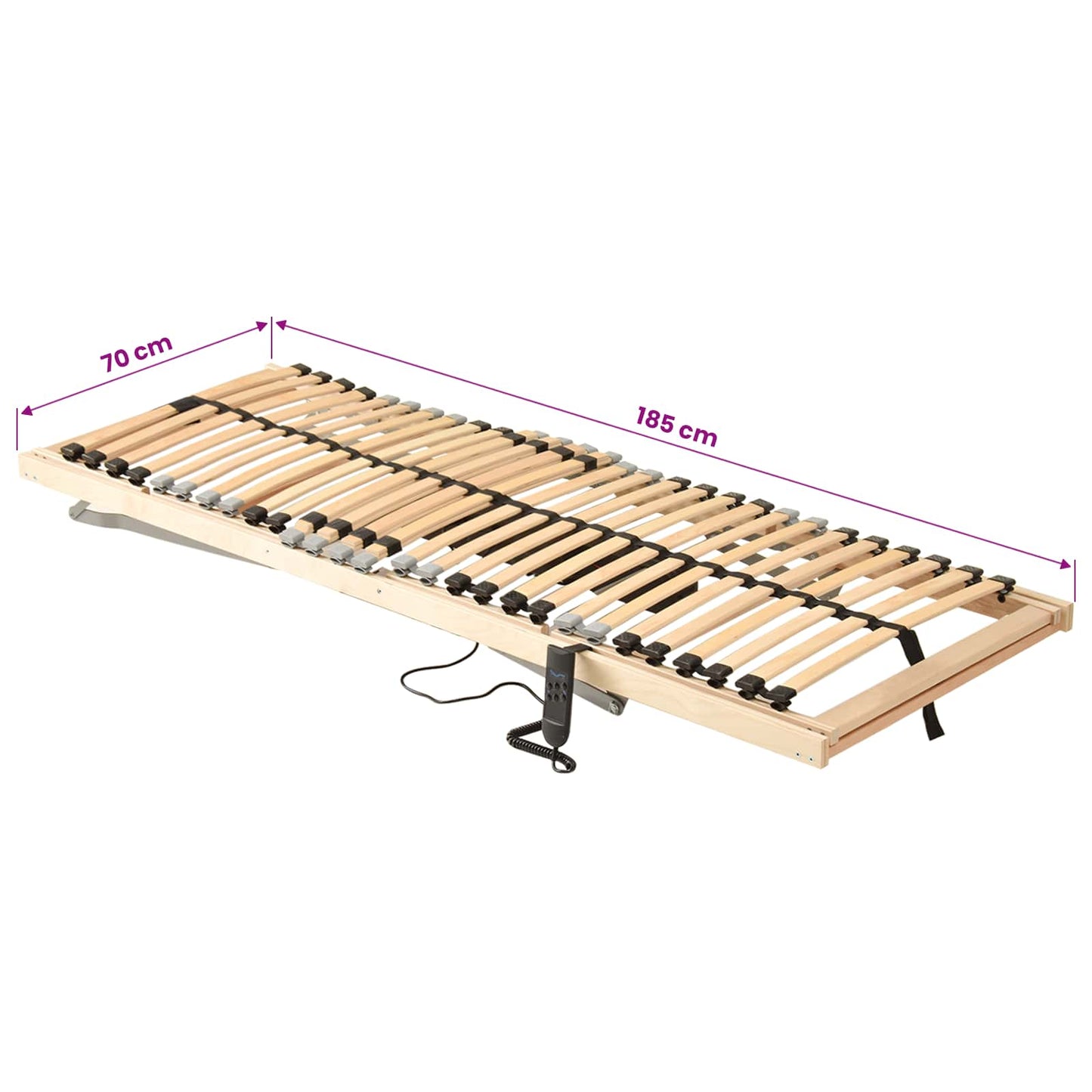 Base a doghe Marrone 70 x 190 cm Legno massello di faggio