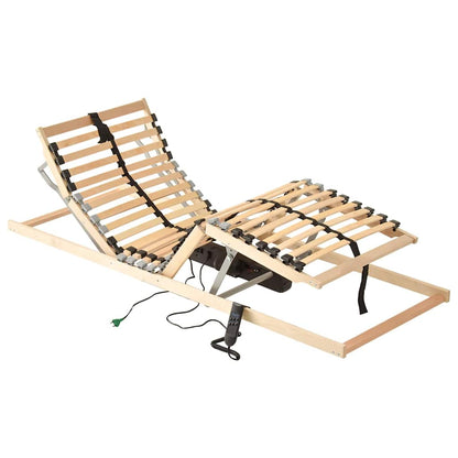 Base a doghe Marrone 90 x 190 cm Legno massello di faggio