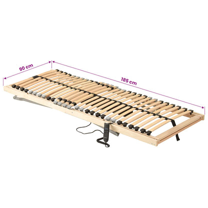 Base a doghe Marrone 90 x 190 cm Legno massello di faggio