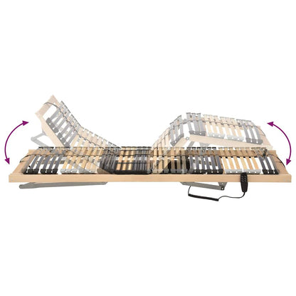 Base a doghe Marrone 80 x 190 cm Legno massello di faggio