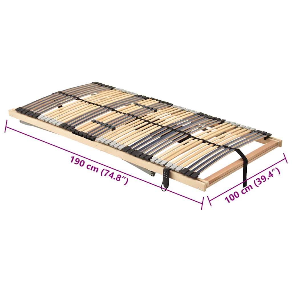 Base a doghe Marrone 100 x 190 cm Legno massello di faggio | homemem39