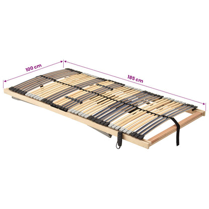 Base a doghe Marrone 100 x 190 cm Legno massello di faggio
