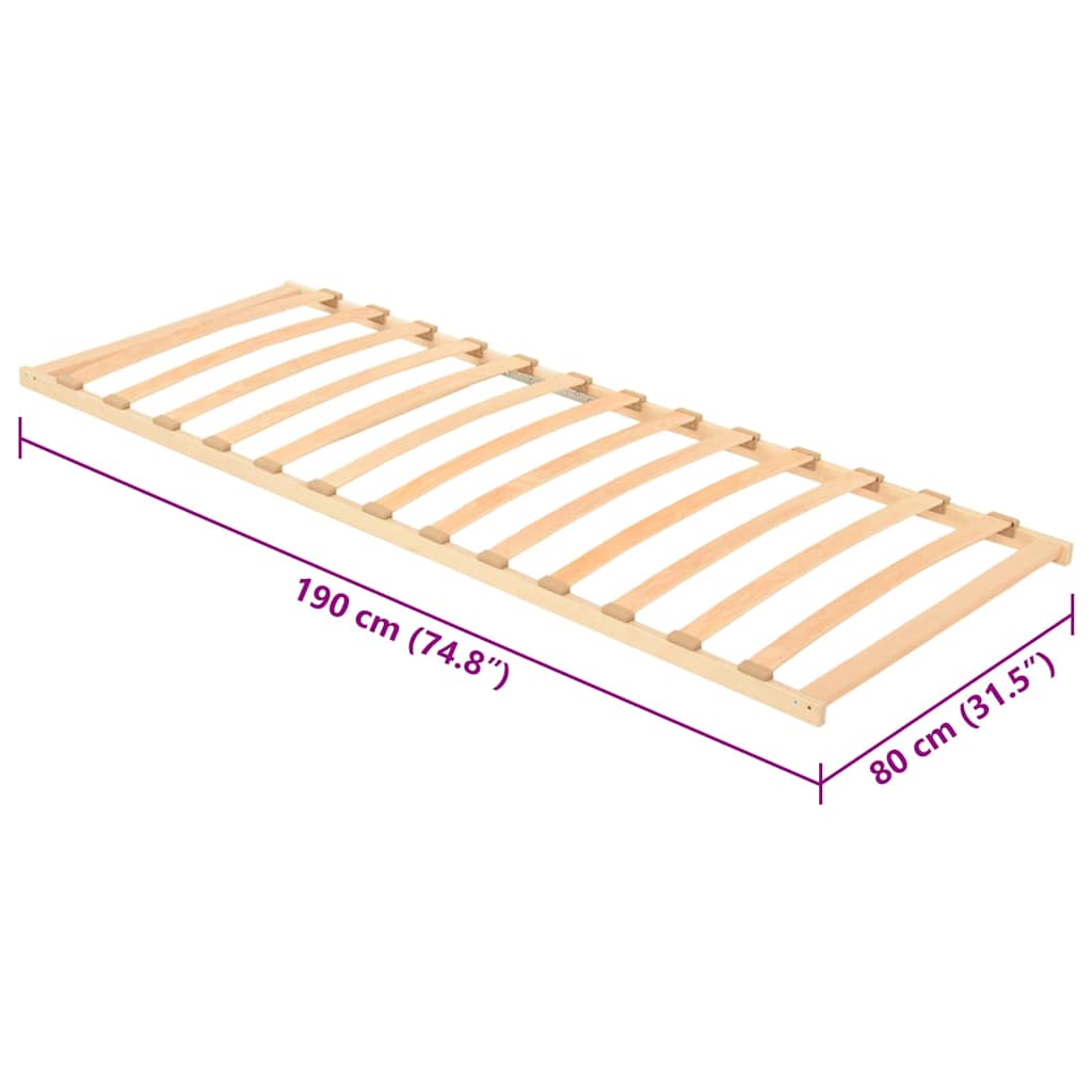 Base a doghe Marrone 80 x 190 cm Legno massello di faggio | homemem39