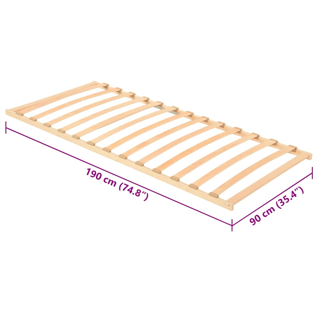 Base a doghe Marrone 90 x 190 cm Legno massello di faggio | homemem39
