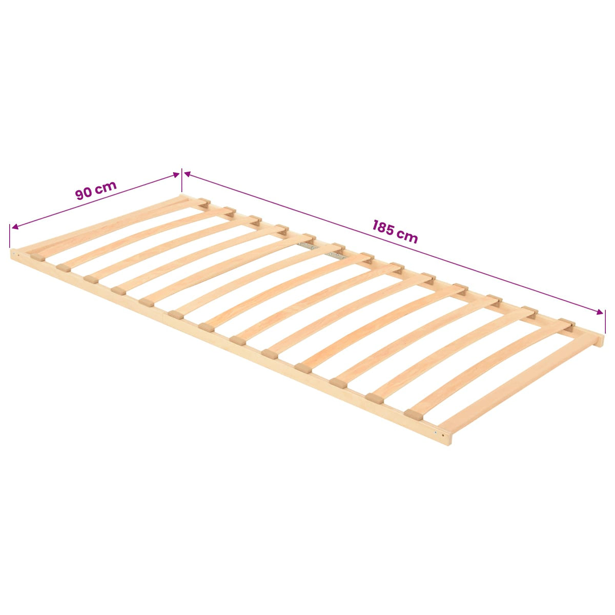Base a doghe Marrone 90 x 190 cm Legno massello di faggio