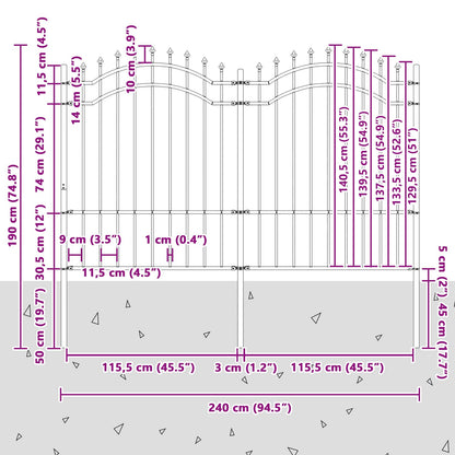 Recinzione per Giardino Woerden Grigio 240 x 190 cm | homemem39