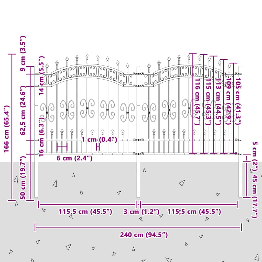 Recinzione per Giardino Bianco 240 x 165 cm