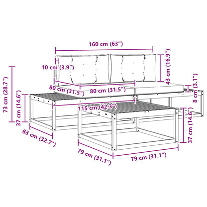Set di divani da esterno Bianco 79 x 79 x 37 cm Poliestere | homemem39