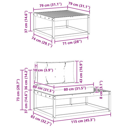 Set di divani da esterno Bianco 79 x 79 x 37 cm Poliestere | homemem39