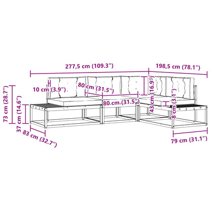 Set di divani da esterno Bianco 277,5 x 198,5 x 73 cm | homemem39
