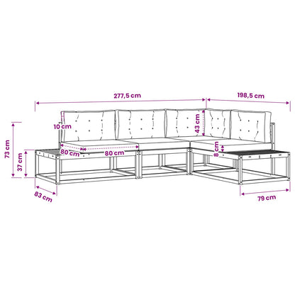 Set di divani da esterno Bianco 277,5 x 198,5 x 73 cm | homemem39