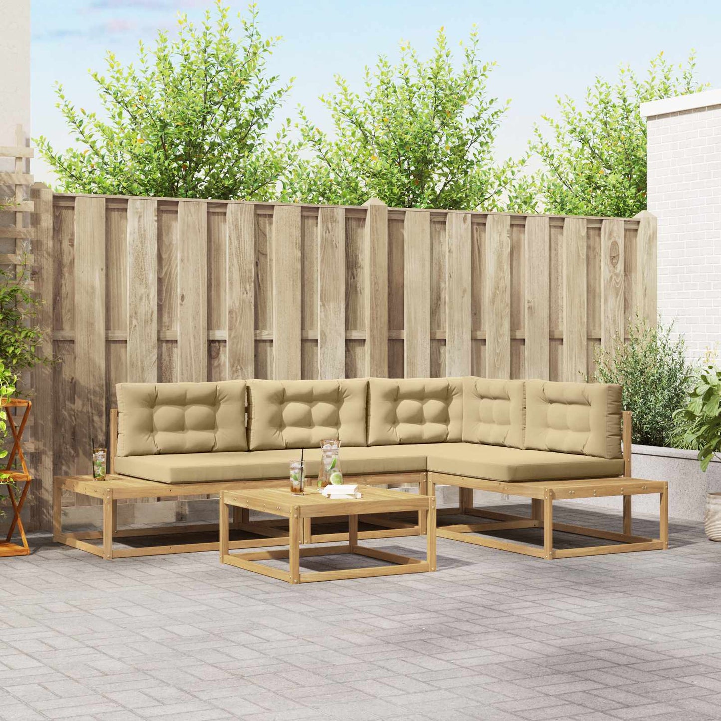 Set di divani da esterno Bianco 79 x 79 x 37 cm Poliestere | homemem39