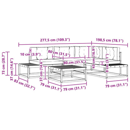 Set di divani da esterno Bianco 79 x 79 x 37 cm Poliestere | homemem39