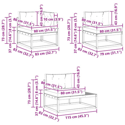 6 pcs Set di divani da esterno Poliestere Bianco e Crema | homemem39