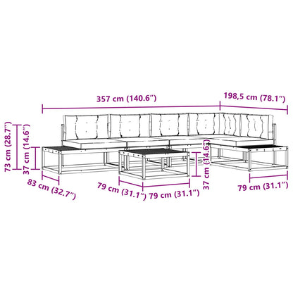 Set di divani da esterno Bianco 79 x 79 x 37 cm Poliestere | homemem39