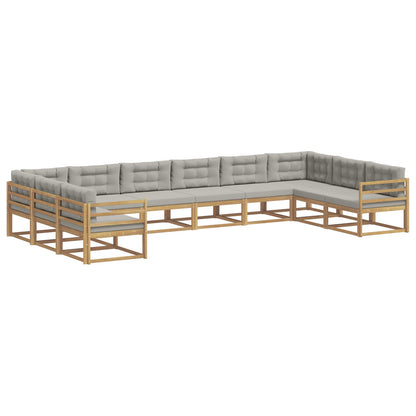 Set di divani da esterno 10 pcs Bianco e Grigio Chiaro | homemem39