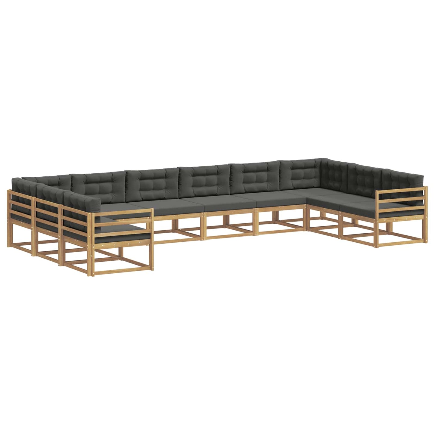 Set di divani da esterno con cuscino 10 pcs Bianco e Antracite | homemem39