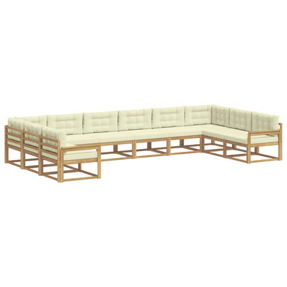 Set di divani da esterno con cuscino 10 pcs Bianco e Crema | homemem39
