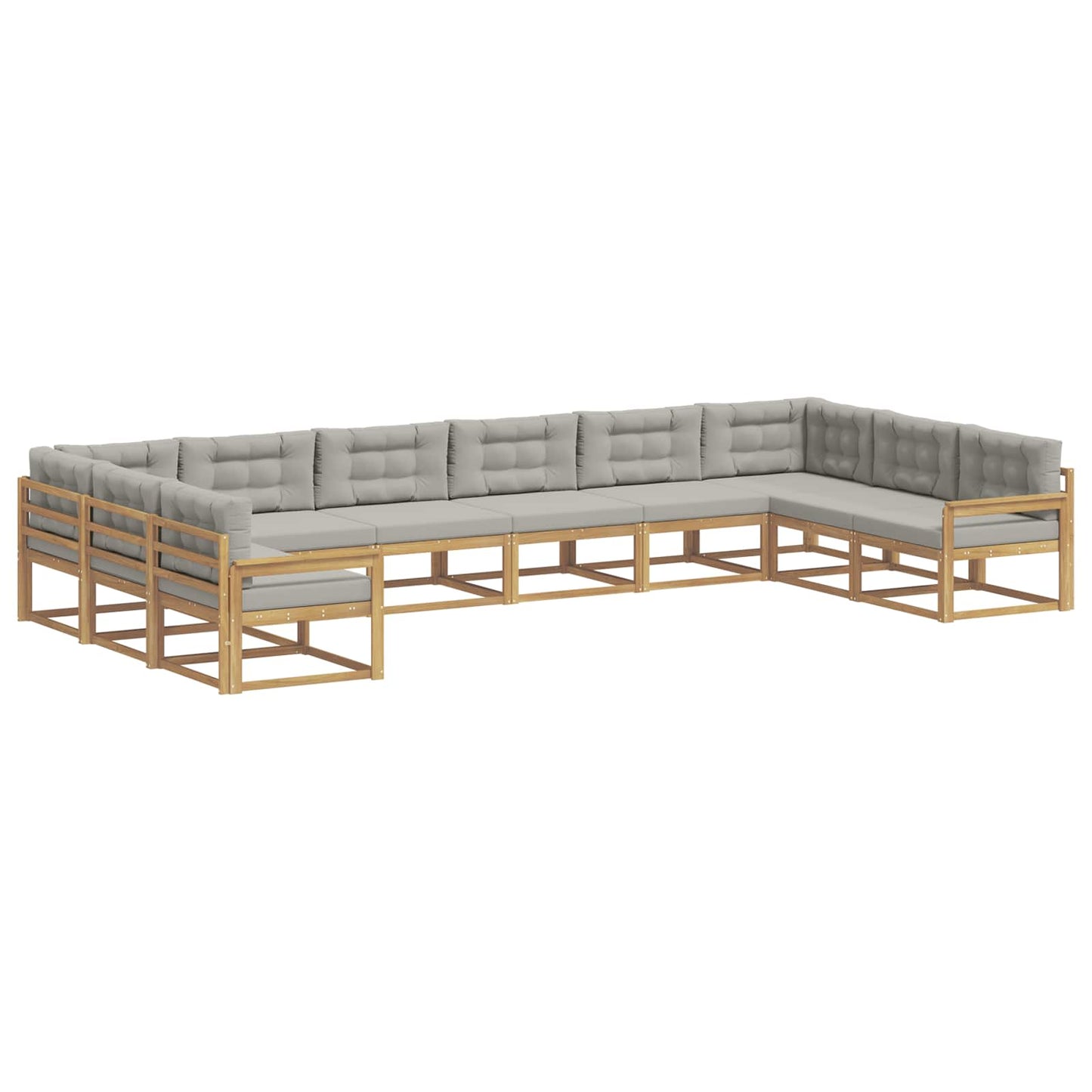 Set di divani da esterno 10 pcs Bianco e Grigio Chiaro