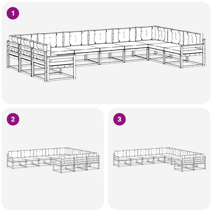 Set di divani da esterno 10 pcs Bianco e Grigio Chiaro | homemem39