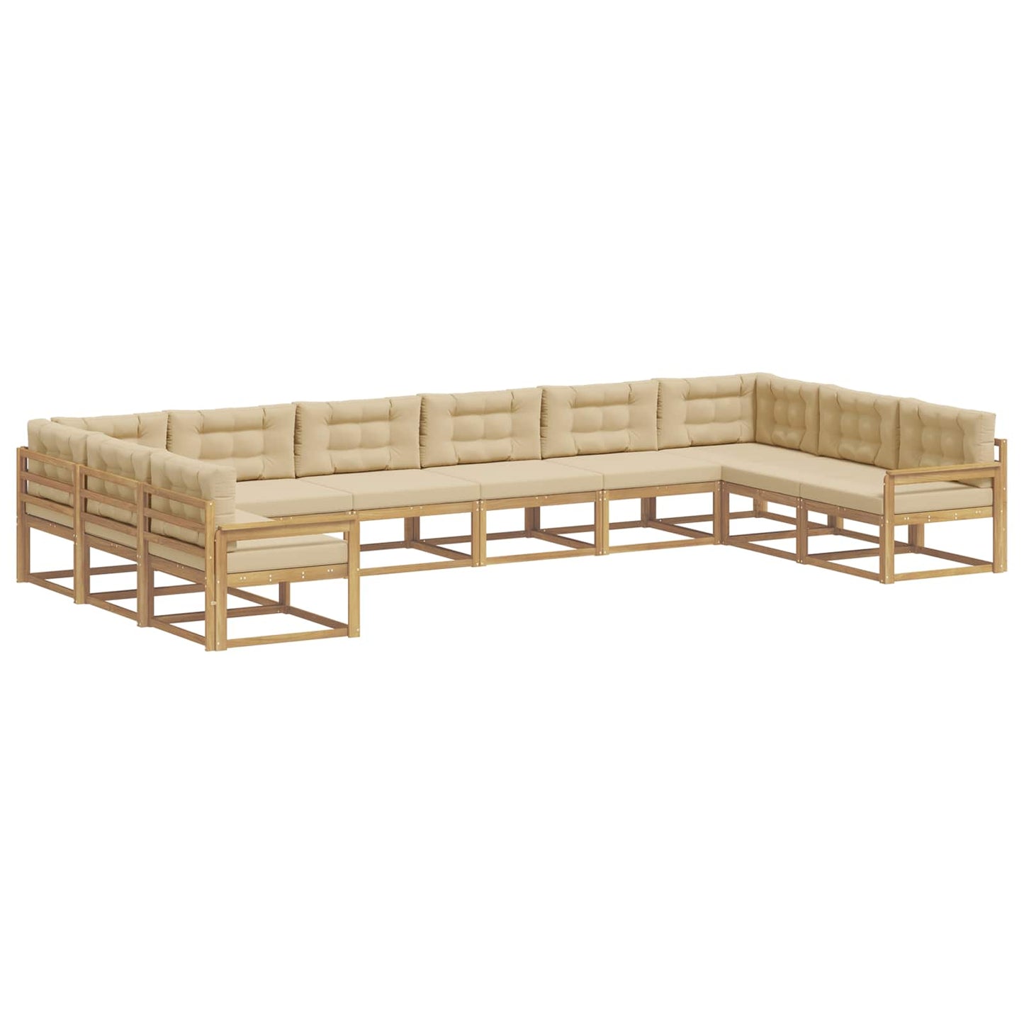 Set di divani da esterno con cuscino 10 pcs Bianco e Beige | homemem39