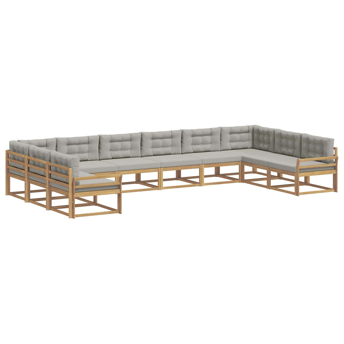 Set di divani da esterno 10 pcs Bianco e Grigio Chiaro | homemem39