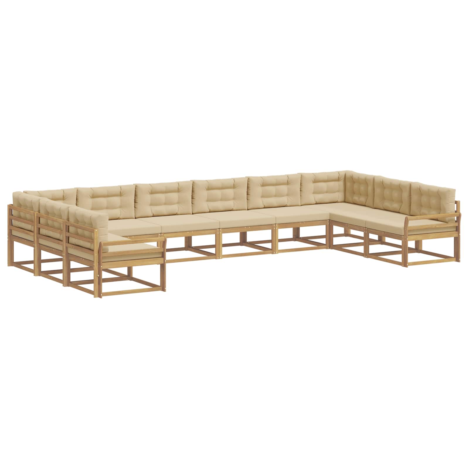 Set di divani da esterno con cuscino 10 pcs Bianco e Beige | homemem39