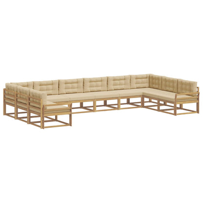 Set di divani da esterno con cuscino 10 pcs Bianco e Beige | homemem39
