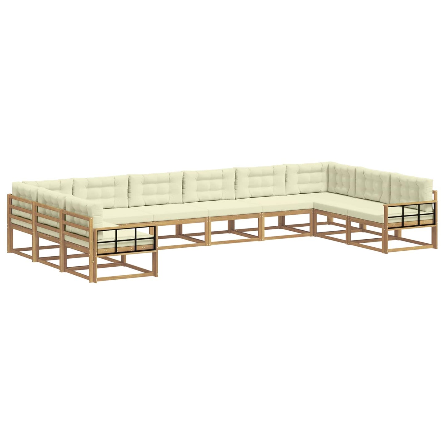 Set di divani da esterno con cuscino 10 pcs Bianco e Crema | homemem39