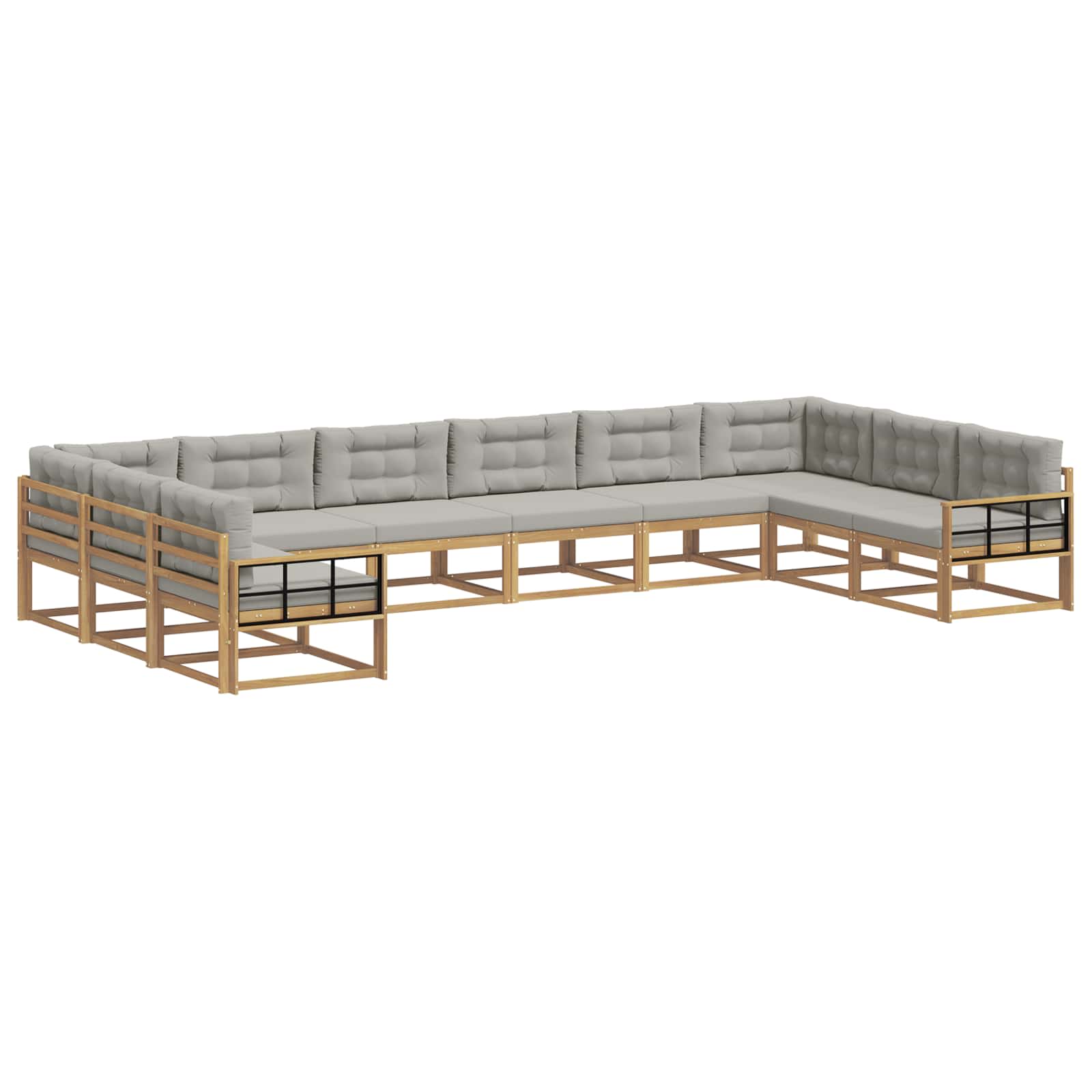 Set di divani da esterno 10 pcs Bianco e Grigio Chiaro | homemem39