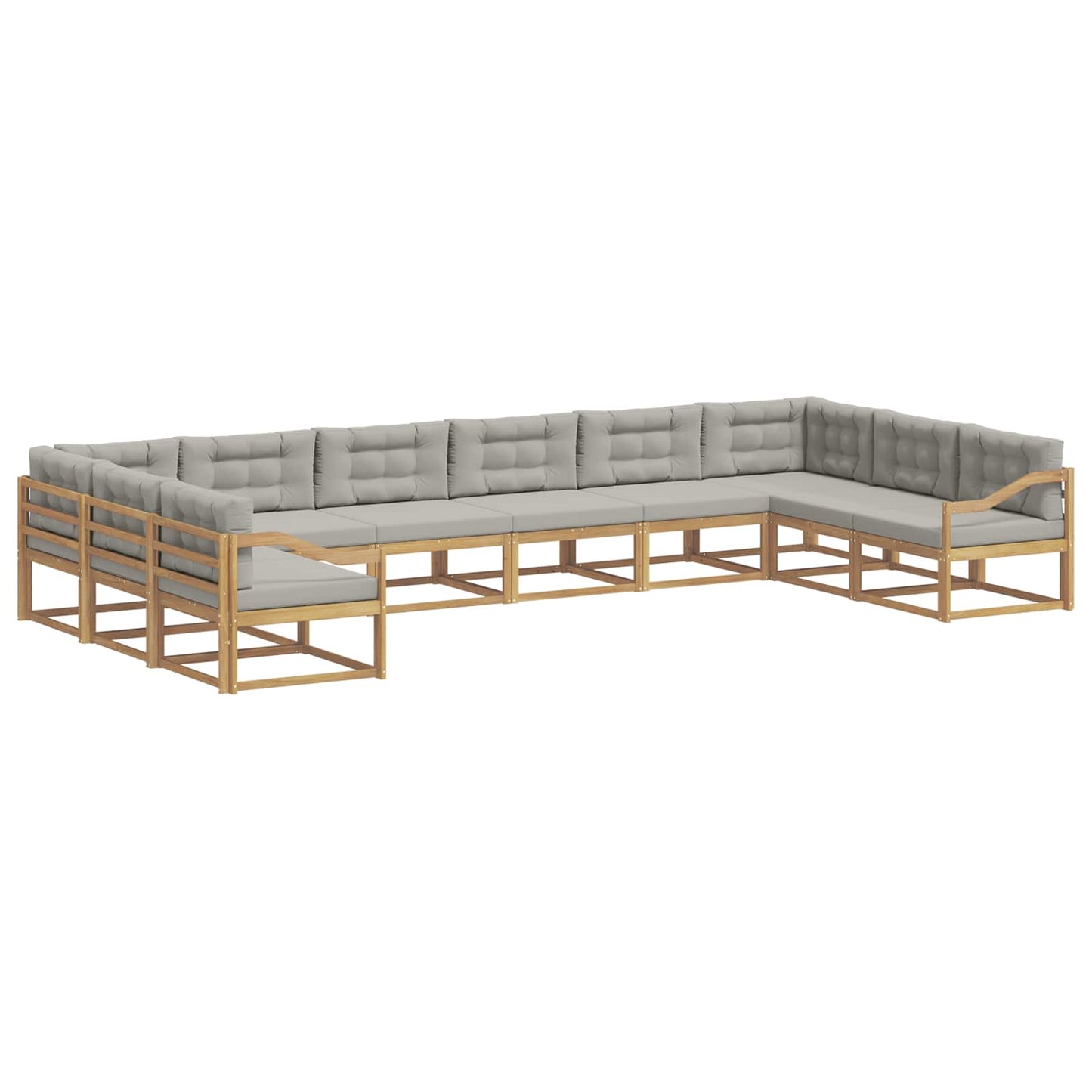 Set di divani da esterno 10 pcs Bianco e Grigio Chiaro