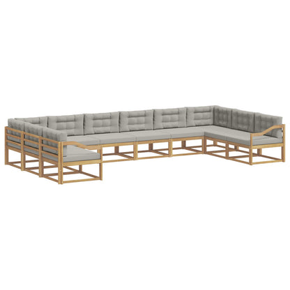 Set di divani da esterno 10 pcs Bianco e Grigio Chiaro