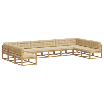 Set di divani da esterno con cuscino 10 pcs Bianco e Beige | homemem39