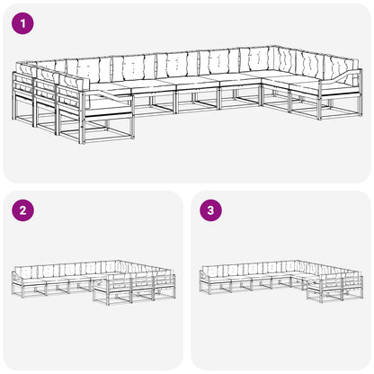 Set di divani da esterno con cuscino 10 pcs Bianco e Beige | homemem39