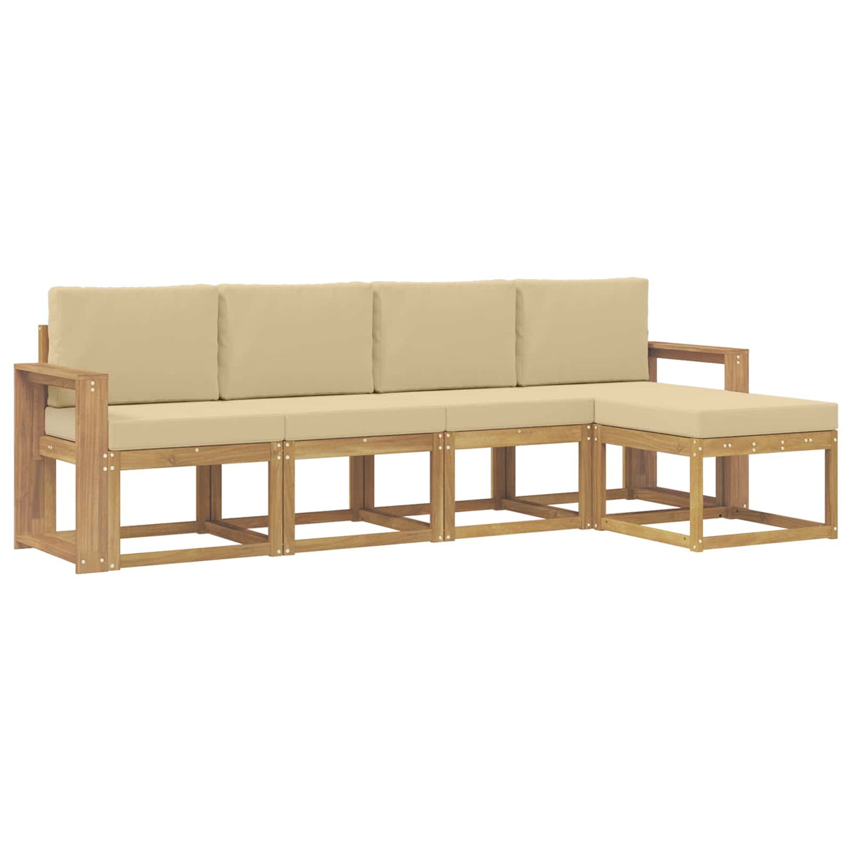 Set di divani da esterno 5 pz Bianco e Beige | homemem39