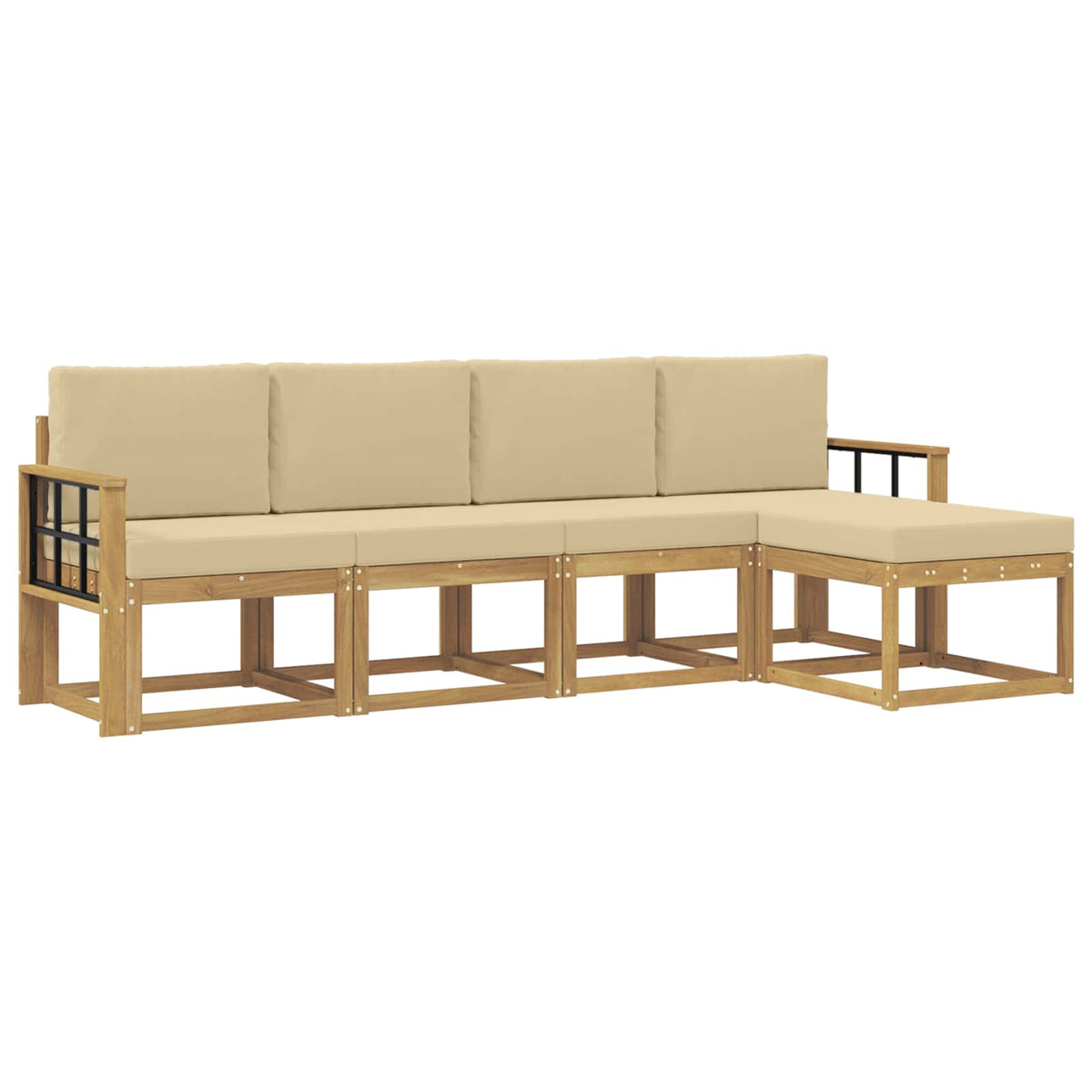 Set di divani da esterno 5 pz Bianco e Beige | homemem39